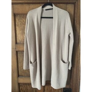 Jenni Kayne Cashmere Blush Open Front Duster Long Cardigan Sweater Knit Coat S